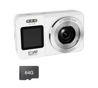 Fotocamera a doppio schermo 4K 64MP con zoom ottico 18X Corpo ABS portatile per studenti appassionati di viaggio compatta fotocamera studente