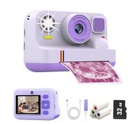 Fotocamera a stampa istantanea per bambini, regalo di compleanno di Natale per ragazze e ragazzi, fotocamera digitale istantanea HD 1080P per bambini, giocattolo portatile per bambini con scheda SD da