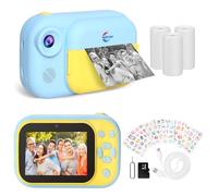 Fotocamera a stampa istantanea per ragazzi con schermo grande da 3,5 pollici, regalo di Natale di Halloween per ragazzi e ragazze dai 3 anni in su, doppia fotocamera anteriore e posteriore con video