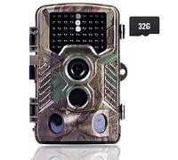 Fotocamera Caccia 16mp 1080p Fototrappola con 3 Sensore Movimento, Telecamera da Caccia Notturna Infrarossi 82ft/25m 46pcs 940nm IR LED 0,3s Trigger, 120° Grandangolare, Impermeabile, per Animali