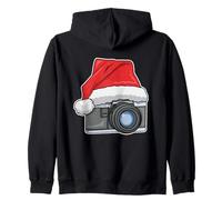 Fotocamera Cappello di Babbo Natale Fotografia Xmas Felpa con Cappuccio