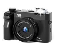 Fotocamera compatta digitale con video 4K, memoria da 32 GB per viaggi e vlogging