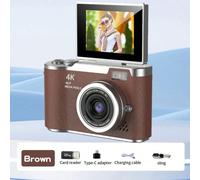 Fotocamera compatta digitale portatile per video, con messa a fuoco automatica 48MP 4K, rilevamento del viso, schermo flip-over da 2,4 pollici, zoom 16X, batteria ricaricabile, cinema tascabile ABS