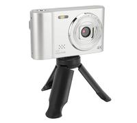Fotocamera Compatta, Fotocamera Digitale con Doppio Obiettivo Anteriore e Posteriore HD da 50 MP con Treppiede per la Registrazione (SILVER)