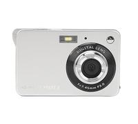 Fotocamera Compatta, Fotocamera Digitale Zoom Digitale 8x Antivibrazioni Sensibilizzazione Automatica Alla Luce 48 MP Argento con Cinturino per Vlog