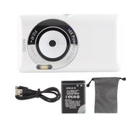 Fotocamera compatta portatile bianca 50MP 4K HD con zoom digitale 16x e display TFT da 2,7 pollici, funzione autofocus, batteria agli ioni per viaggi, record di crescita e tutti i