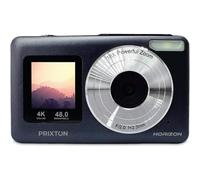 PRIXTON Fotocamera digitale Horizon DC915 con doppio schermo, risoluzione 4K 48MP, Zoom 18X, autonomia 120 min, scheda SD fino a 64 GB