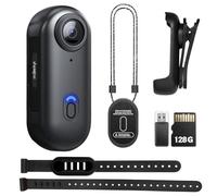 Fotocamera corpo da 128 GB 4K, fotocamera portatile con memoria e una durata della batteria di 120 minuti | Fotocamera clip on corpo con audio, fotocamera point-of-view, fotocamera azione (4K-B-128G)