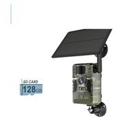 Fotocamera Da Trail 4MP 4G Con Pannello Solare GPS Rilevamento Del Movimento PIR IP66 Batteria Caccia Telecamera Selvaggia Visione Notturna IR Foresta Immagini E Video Nitidi(4G Camera Add 128G)