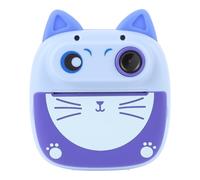 Fotocamera di Stampa Istantanea 20mp a Doppia Lente Hd Selfie 4x Zoom da 2 Pollici per Bambini da Viaggio per Bambini con 3 Rotoli di Stampa (BLUE)
