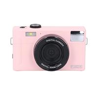 Fotocamera Digitale 1080P 48MP Schermo LCD TFT da 3,0 Pollici Zoom Digitale 16X Rilevamento Facciale Fotocamera Portatile Anti-vibrazione Rosa (64GB)