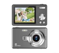 Fotocamera digitale 1080P che supporta foto da 96 MP, zoom digitale 16x, display IPS HD da 2,4 pollici per anteprima e revisione in tempo reale (grigio)
