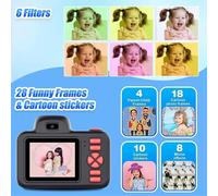 Fotocamera digitale 1080P con flash, foto e video, mini telecamera da 2,0 pollici, nera