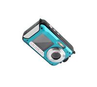 Fotocamera digitale 1080p doppio schermo 24MP foto 16X anti-shake 2.7 pollici grande alta definizione con borsa per il trasporto subacquea UK/blu