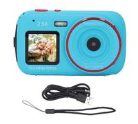 Fotocamera Digitale 2,5K per Fotografia, Fotocamera Selfie da Viaggio con Messa a Fuoco Automatica con Doppio Schermo, Fotocamera per Vlogging con Zoom Digitale 16X (BLUE)