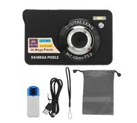 Fotocamera digitale 2.7 pollici 4K 56MP HD Zoom Autofocus Immagini Fotocamera portatile compatta da viaggio per Vlogging per ragazze Ragazzi Adolescenti (Black)