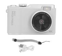 Fotocamera digitale 48MP 1080p 2,4 pollici schermo 16x zoom impedire la scrutatura della fotocamera selfie compatta portatile per il viaggio (Bianco)