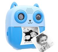 Fotocamera Digitale 48MP, 1080P, Graffiti Fai da Te, Conto Alla Rovescia Timer, Schermo da 2,4 Pollici, Stampa Termica, Fotocamera da Viaggio, Zoom 6X, Giochi Musicali, (BLUE)