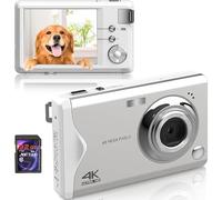 Fotocamera Digitale 4K 1080P 48MP Compatta Mini con Scheda SD da 32 GB FHD, Ricaricabile con Schermo LCD 3,0, Zoom Digitale 16X per Principianti