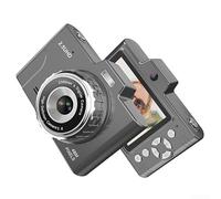 Fotocamera digitale 4K: 48MP compatta e portatile | Schermo IPS da 2,8 pollici, doppia lente HD, video 2.5K, zoom 8X, batteria 700 mAh | 40 adesivi per avatar, 26 cornici per foto e 6 filtri (nero)