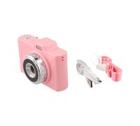 Fotocamera digitale 4K: 48MP compatta e portatile | Schermo IPS da 2,8 pollici, doppia lente HD, video 2.5K, zoom 8X, batteria 700 mAh | 40 adesivi per avatar, 26 cornici per foto e 6 filtri (rosa)