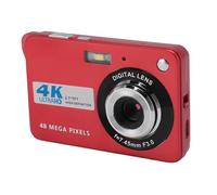 Fotocamera Digitale 4K 48MP HD Schermo da 2,7 Pollici Zoom 8X Messa a Fuoco Automatica Auto Beauty Anti Shake Fotocamera Tascabile da Viaggio con Luce di Riempimento per (rosso)