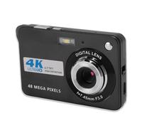 Fotocamera Digitale 4K 48MP HD Schermo da 2,7 Pollici Zoom 8X Messa a Fuoco Automatica Auto Beauty Anti Shake Fotocamera Tascabile da Viaggio con Luce di Riempimento per (BLACK)