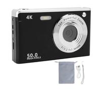 Fotocamera digitale 4K 50MP con luce di riempimento, zoom 16x, anti-vibrazione, autofocus AF per ritratti e paesaggi vividi, design compatto e portatile (Black)
