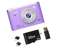 Fotocamera digitale 4K 6400W Pixeled 2.5 "Schermo di riempimento della luce migliora le prestazioni di scarsa illuminazione per la fotografia di viaggio Fotocamera digitale portatile per la fotografia