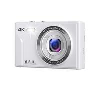 Fotocamera Digitale 4K Con Messa A Fuoco Automatica For Vlogging HD 64MP Videocamera A Schermo Grande Da 2,8" For La Fotografia Scatta Nitida Fluida(White)