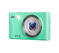 Fotocamera Digitale 4K Con Messa A Fuoco Automatica For Vlogging HD 64MP Videocamera A Schermo Grande Da 2,8" For La Fotografia Scatta Nitida Fluida(Green)