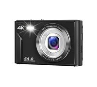 Fotocamera Digitale 4K Con Messa A Fuoco Automatica For Vlogging HD 64MP Videocamera A Schermo Grande Da 2,8" For La Fotografia Scatta Nitida Fluida(Black)