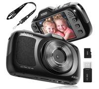 Fotocamera digitale 4K con modalità bellezza, fotocamera portatile ultra compatta da 120 g per principianti, zoom 16x, anti-shake e autofocus, scheda da 32 GB, fotocamere portatili ultra compatte da