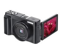 Fotocamera digitale 4K con risoluzione 48 MP, schermo ribaltabile da 3" e funzioni di scatto intelligenti, nera