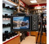 Fotocamera digitale 4K con WiFi, display HD da 2,8 pollici, doppia fotocamera anteriore posteriore zoom 18x, per viaggi, campeggio, escursionismo, 16 x 13 x 10 cm (nero)