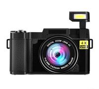 Fotocamera digitale 4K da 48 MP con schermo flip da 3 pollici, autofocus, anti-shake, zoom ottico 16x, rilevamento volti, modalità bellezza, fotocamera per vlogging per fotografia e