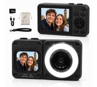 Fotocamera digitale 4K da 64 MP - Fotocamere compatte con zoom digitale 18x, doppio schermo, luce di bellezza e scheda SD da 32 GB - Ideale per adolescenti e principianti