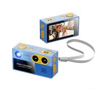 Fotocamera digitale 4K, doppio obiettivo, 2,4 pollici, design retrò (CCD19 Sky-Blue)