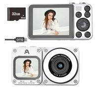 Fotocamera digitale 4K doppio schermo e lampada di bellezza 64MP Autofocus 2.8 '' Portatile Applica a Vlog con Time Lapse & Slow Motion e 20 Filtri 32GB 2000mAh Ideale per Creatori di Social Media
