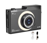 Fotocamera Digitale 4K FHD 50MP Con Messa A Fuoco Automatica For Vlogging WIFI Anti-vibrazione Videocamera A Luce Di Riempimento Cattura Facilmente Momenti Meravigliosi(Black)