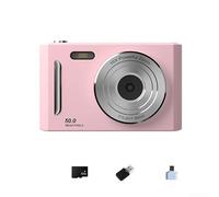 Fotocamera digitale 4K, fotocamera CCD retrò da 64 MP con zoom 8X, fotografia portatile di livello base con funzione webcam per studenti e adolescenti in viaggio, IPS da 2,4" (rosa 32G)