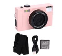 Fotocamera digitale 4K, fotocamera HD da 64 MP con messa a fuoco automatica con schermo da 3 pollici e 10 filtri, fotocamera portatile rosa anti-vibrazione per i viaggi (rosa)