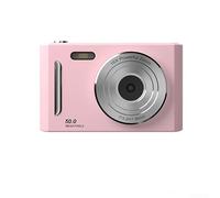 Fotocamera digitale 4K, fotocamera portatile compatta retrò, zoom digitale 8x, schermo IPS da 2,4 pollici, fotografia portatile, selfie da viaggio, livello base (rosa)