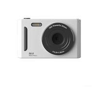 Fotocamera digitale 4K, fotocamera portatile compatta retrò, zoom digitale 8x, schermo IPS da 2,4 pollici, fotografia portatile selfie da viaggio livello base (bianco)