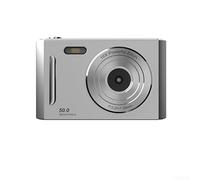 Fotocamera digitale 4K, fotocamera portatile compatta retrò, zoom digitale 8x, schermo IPS da 2,4 pollici, fotografia portatile, selfie da viaggio, livello base (argento)