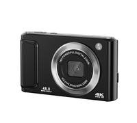 Fotocamera digitale 4K HD con fotocamera anteriore e posteriore e stabilizzazione Black