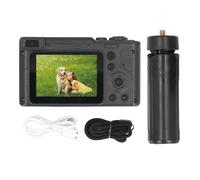 Fotocamera Digitale 4K HD, Display IPS HD da 2,4 Pollici, Zoom 8X, Prevenzione Vibrazioni, Messa a Fuoco AF, Foto Temporizzata, Filtri, Corda da Mano, Macchina Fotografica (BLACK)