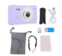 Fotocamera Digitale 4K per Fotografia 64MP, Fotocamera per Vlogging con Messa a Fuoco Automatica con Doppia Fotocamera Antivibrazione Portatile Punta e Scatta da Viaggio con Flash (Viola)