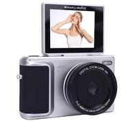 Fotocamera Digitale 4K per Fotografia, Fotocamera da Vlogging da 64 MP con Schermo di Lancio da 2,8 "180 °, Videocamera con Mirrorless Retriole Zoom Digitale AutoFocus 16x per (SILVER)