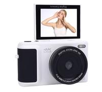 Fotocamera Digitale 4K per Fotografia, Fotocamera da Vlogging da 64 MP con Schermo di Lancio da 2,8 "180 °, Videocamera con Mirrorless Retriole Zoom Digitale AutoFocus 16x per (WHITE)